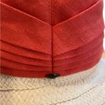 Nordstrom coral linen / cotton & Paper Straw Resort Wear Sun Hat one size Photo 5