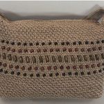 Relativity  Womens Shoulder Bag Taupe Woven Material Beaded Photo 1