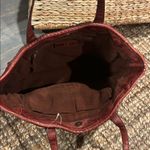 Frye NEW  Brown Chestnut Woven Leather Tote Bag Large Photo 4