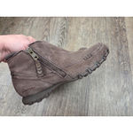 Skechers  Bikers-Zippiest-Moc-Toe Outside Zip Bootie Ankle Boots Shoes Brown 7 Photo 4