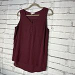 Nine West  Red Sleeveless Tank Top Blouse SZ L V-Neck Formal Evening Out Summer Photo 7