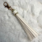 NEW White Tassel Bag Charm Tassels Keychains Purse Fashion Charm Photo 0