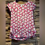 Diane Von Furstenberg NWOT  Pink & White Logan Leaf Silk Blouse Size 0 Photo 0