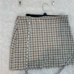 Reformation  Houndstooth Mini Skirt Size 12 Neutral Plaid Photo 8