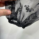 Forever 21 Semi Sheer Cropped Puffy Long Sleeves Top Floral size Large Photo 5