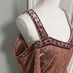 Lucky Brand  Women's Velvet Cold Shoulder Dress Lined Blush Size Medium Photo 1