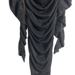 Bronx & Banco Amara Black Ruched Long Sleeve Off the Shoulder Midi Dress Size 4 Photo 5