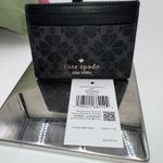 Kate Spade Flower PVC Card Holder Black New York Signature Pattern Photo 1