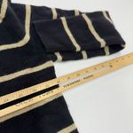 J.Crew Sweater Womens Small Black Shimmer Striped Crewneck Black Extra-Soft Yarn Photo 8