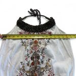 Almost Famous Y2K Size XL Earthy Halter Top Floral Boho Ruched Beaded Neckline Photo 4