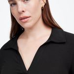 Madewell Drapey Rib Long-Sleeve Polo Top Size XXS Photo 4