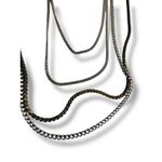 Lot of 4 Silvertone Chain Necklaces Assorted Lengths Silver Photo 3