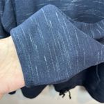 J. Jill Thermal Mock Neck Shirt Blue Cinched Hem Long Sleeves Kangaroo Pocket XL Photo 4