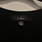 Lulus  Black‎ Bodysuit Long Sleeve V-Neck Puff Sleeve Made in USA Size M Photo 1