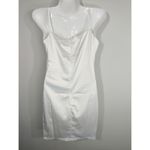 TIC TOC White Satin Bodycon Mini Dress Women's MEDIUM Party Cottage Core NWT Photo 3