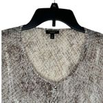 Talbots  Womens Top Snake Print Button Front 3/4 Sleeve 2-Piece Gray Plus Size 14 Photo 3