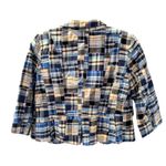Ann Taylor  Loft Patchwork Plaid Blazer Jacket Womens Size 4 Blue Cotton Lined Photo 1