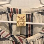 Faded Glory  Flannel Shirt Top Womens Large White Red Blue Plaid Button-Up Henley Photo 2