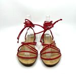 Raye Revolve  Collete Red Leather Sandals Women's 7.5 US Photo 3