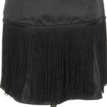 Cache Vintage Y2K  Size 4 Black Fringe Mini Skirt Western Boho Cowgirl Party 20’s Photo 1