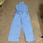 J. McLaughlin  Adelaide Striped Linen Jumpsuit Blue White 10 Photo 2