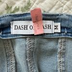 Denim Jean Corset Seamed Square Neck Stretch Mini Dress Size Medium M Blue Photo 4