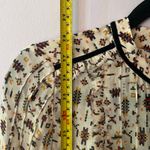 Proenza Schouler White Geometric Print Long Sleeve Blouse 100% Silk Women size 6 Photo 9