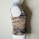 ZARA Black and Brown Mesh Ruched Corset Camisole Top Photo 6