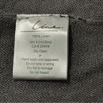 Line Women’s Size M Charcoal Gray Linen 3/4 Length Open Front Knit Cardigan Size M Photo 4