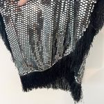 Opulence England Silver Fringe Metallic Formal Dress Size Small S 4 Photo 4