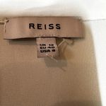 Reiss  Jayde Bodysuit Blouse Long Sleeve Low V-Neck White Black 8 Photo 5