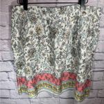 Loft  linen‎ blend mini skirt paisley floral print women’s size large NWT Photo 0