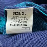 Dokotoo Floral Knit Sweater Boho Crew Neck GrandmaCore Long Sleeve Navy XL NWT Blue Photo 8