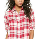 Current/Elliott Current Elliott The Perfect Plaid Shirt 0 XS Omaha Red Flannel Western Country Photo 0