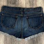 J Brand dark denim Santiago Jean denim shorts w/ bottom cuff and fray 26 Photo 3