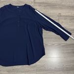 Old Navy  Women Blue Relaxed Buttoned Long Sleeve Blouse Mandarin Collar Size XXL Photo 11