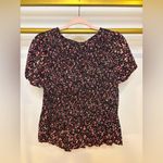 Old Navy Women’s pink, peach and black smocked blouse Photo 2
