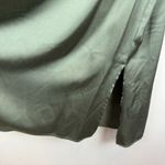 Seraphine Maternity Midi Dress Women's 10 Olive Green Satin Stretch Nursing Size undefined Photo 3