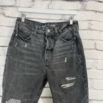 Old Navy Vintage Y2K Extra High Rise Straight Leg Jeans Dark Grey Distressed 8 Photo 4