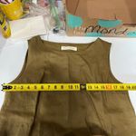 Two Days Off 100% Linen Suki Sheath Dress Pockets Moss Green Lagenlook Medium Photo 6