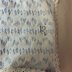 Urban Outfitters Out From Under XS/S Lace Trim Square Neck Tee Hip-Length Short Sleeve Blue White Photo 4