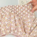 Storia Womens S Pink Floral Embroidered Puff Sleeve Crop Top Boho Cottage Fairy Photo 6