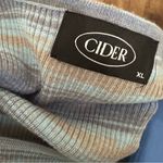 Cider  Blue and Gray Striped Knit Dress Photo 3
