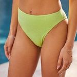 Lulus Green Sparkly High Rise Bikini Bottoms Photo 0
