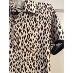 Greg Norman animal print polo golf short sleeve play dry Large L women zip front Photo 3