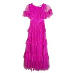 Maxi Dress Size XXS Pink Tulle Whimsical Fairy Princess Prom Formal Star Print Photo 8