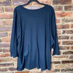 Quacker Factory NWT  Black Braided Sparkle 3/4 Sleeve T-Shirt Women's Size 3X Photo 6