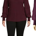 Democracy  Plus Size Balloon Sleeve V-neck Top 2X Photo 0