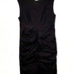 Eileen Fisher Ruched Sheath Dress Black Metallic Size 8 Photo 2