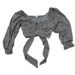 Storia Altar’d State Floral Long Puff Sleeve Crop Top with Cross Back Tie Photo 10